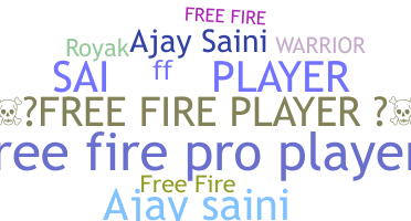 ニックネーム - Freefireplayer