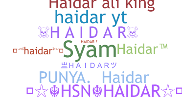 ニックネーム - Haidar