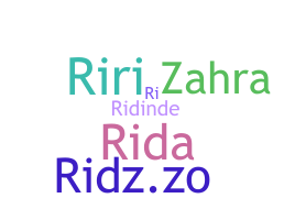 ニックネーム - Rida
