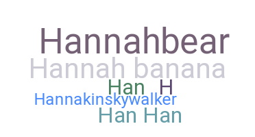 ニックネーム - Hannah