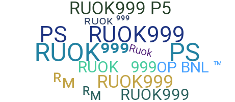 ニックネーム - RUOK999