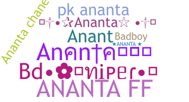ニックネーム - Ananta