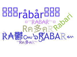 ニックネーム - rabar