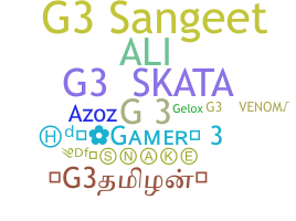 ニックネーム - G3
