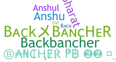 ニックネーム - backbancher