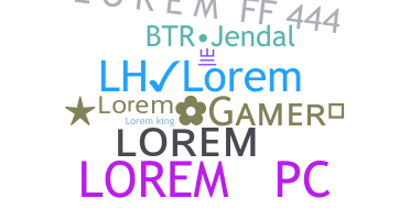 ニックネーム - Lorem