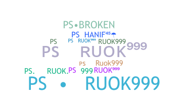 ニックネーム - PSRUOK999