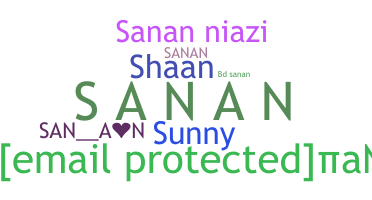 ニックネーム - Sanan