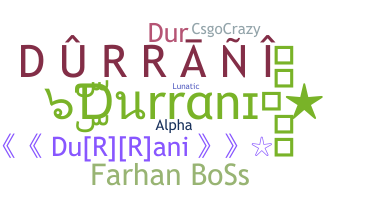 ニックネーム - Durrani