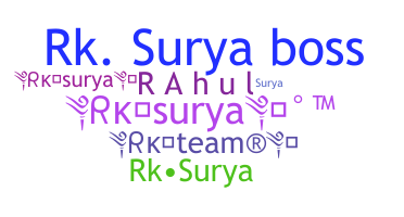 ニックネーム - Rksurya