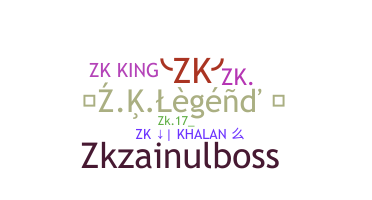 ニックネーム - ZK