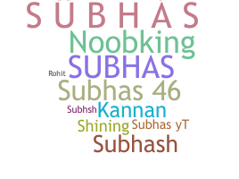 ニックネーム - Subhas