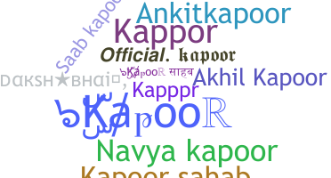 ニックネーム - Kapoor
