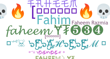 ニックネーム - Faheem