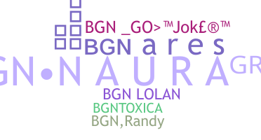 ニックネーム - bgn
