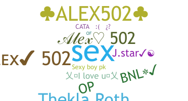 ニックネーム - Alex502